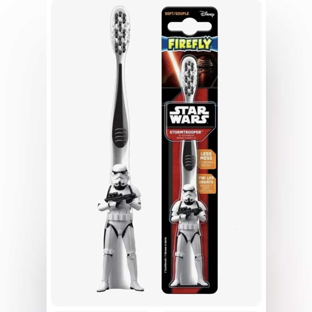 Firefly Star Wars Stormtrooper Sculpted Handle Soft Kids Toothbrush 3 Pack